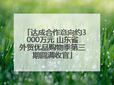 达成合作意向约3000万元 山东省外贸优品购物季第三期圆满收官
