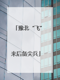 豫北“飞”来后备尖兵