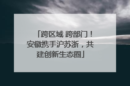 跨区域 跨部门！安徽携手沪苏浙，共建创新生态圈
