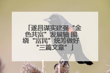 遂昌谋实建强“金色共富”发展轴 围绕“富民”统筹做好“三篇文章”