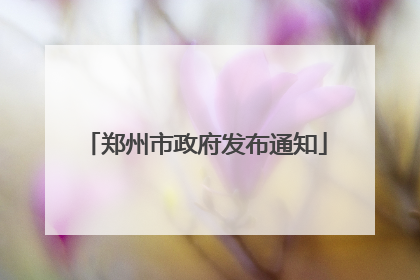 郑州市政府发布通知