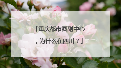 重庆都市圈副中心，为什么在四川？