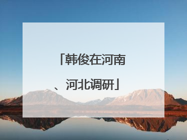 韩俊在河南、河北调研
