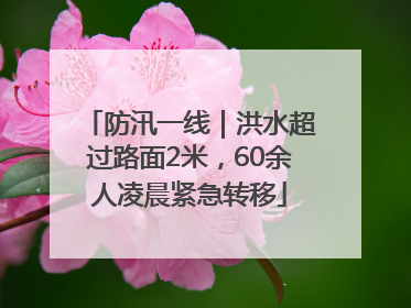 防汛一线｜洪水超过路面2米，60余人凌晨紧急转移
