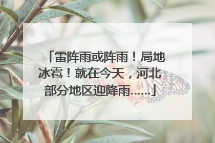 雷阵雨或阵雨！局地冰雹！就在今天，河北部分地区迎降雨……