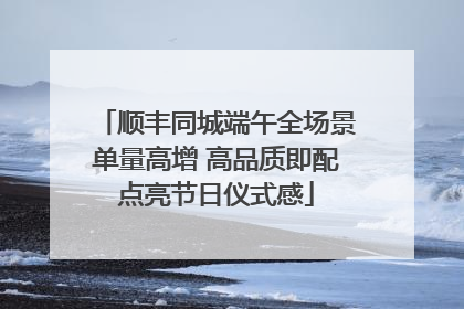 顺丰同城端午全场景单量高增 高品质即配点亮节日仪式感