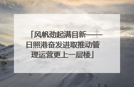 风帆劲起满目新——日照港奋发进取推动管理运营更上一层楼