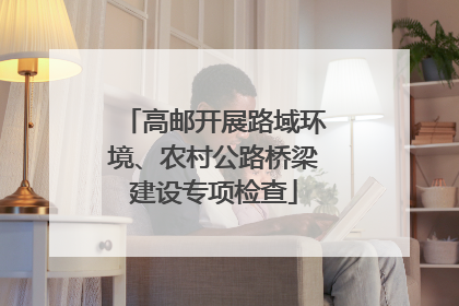 高邮开展路域环境、农村公路桥梁建设专项检查