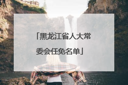 黑龙江省人大常委会任免名单