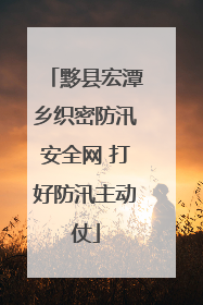 黟县宏潭乡织密防汛安全网 打好防汛主动仗
