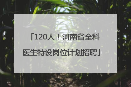 120人！河南省全科医生特设岗位计划招聘
