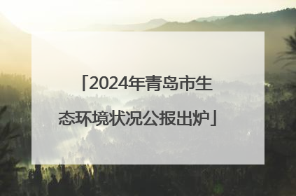 2024年青岛市生态环境状况公报出炉