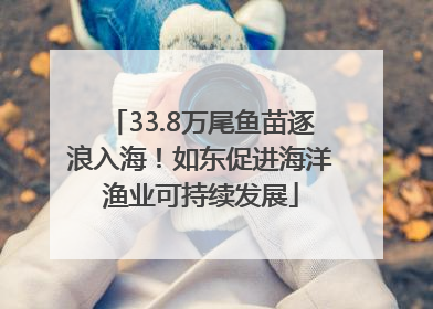 33.8万尾鱼苗逐浪入海！如东促进海洋渔业可持续发展