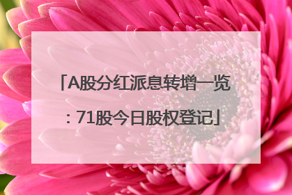 A股分红派息转增一览：71股今日股权登记