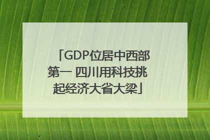 GDP位居中西部第一 四川用科技挑起经济大省大梁